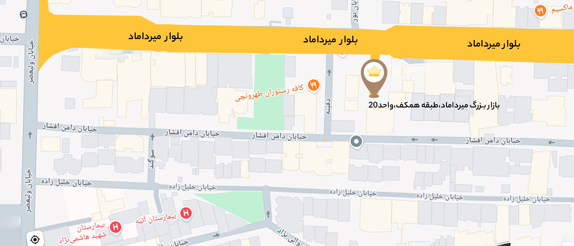نقشه گالری طلا شاهکار